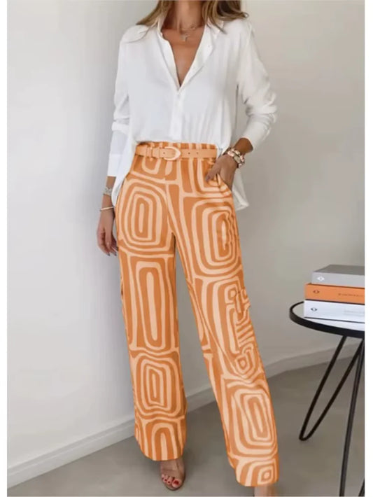 ElleMode™ Printed Two-Piece Set – Effortless Power Dressing for the Modern Woman - She Vibess By C2P