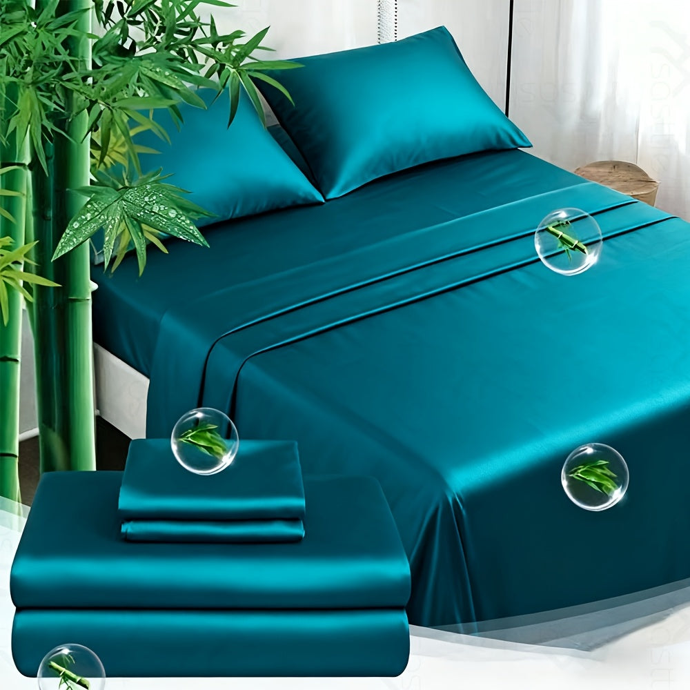 4 Peices Bamboo Bed Sheet Set - 100% Bamboo Blend - Ultra Soft & Breathable Bed Sheets - Deep Pocket Up to 16" Hotel Y Bedding Set - Perfect for Hot Sleepers - Great Christmas Gifts Bedding Sheets Set Bamboo Sheets Sets King