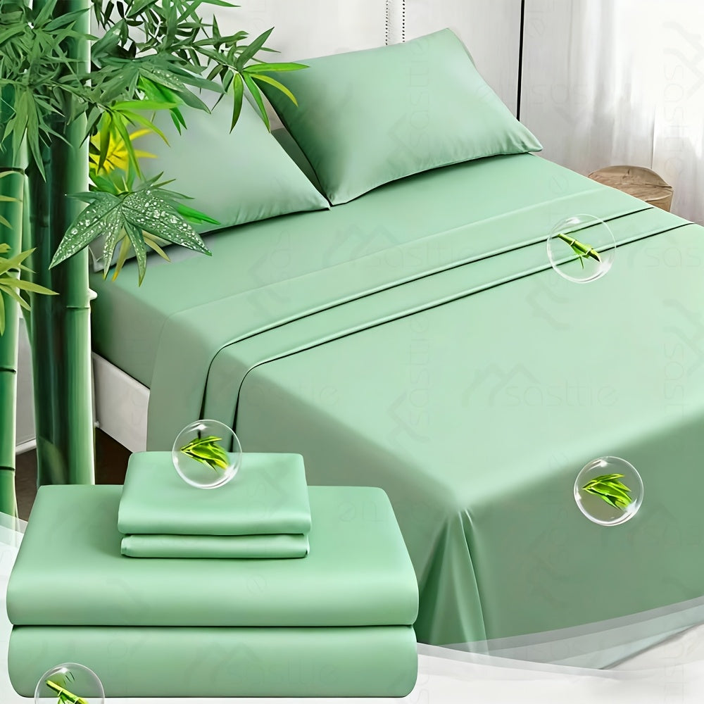 4 Peices Bamboo Bed Sheet Set - 100% Bamboo Blend - Ultra Soft & Breathable Bed Sheets - Deep Pocket Up to 16" Hotel Y Bedding Set - Perfect for Hot Sleepers - Great Christmas Gifts Bedding Sheets Set Bamboo Sheets Sets King