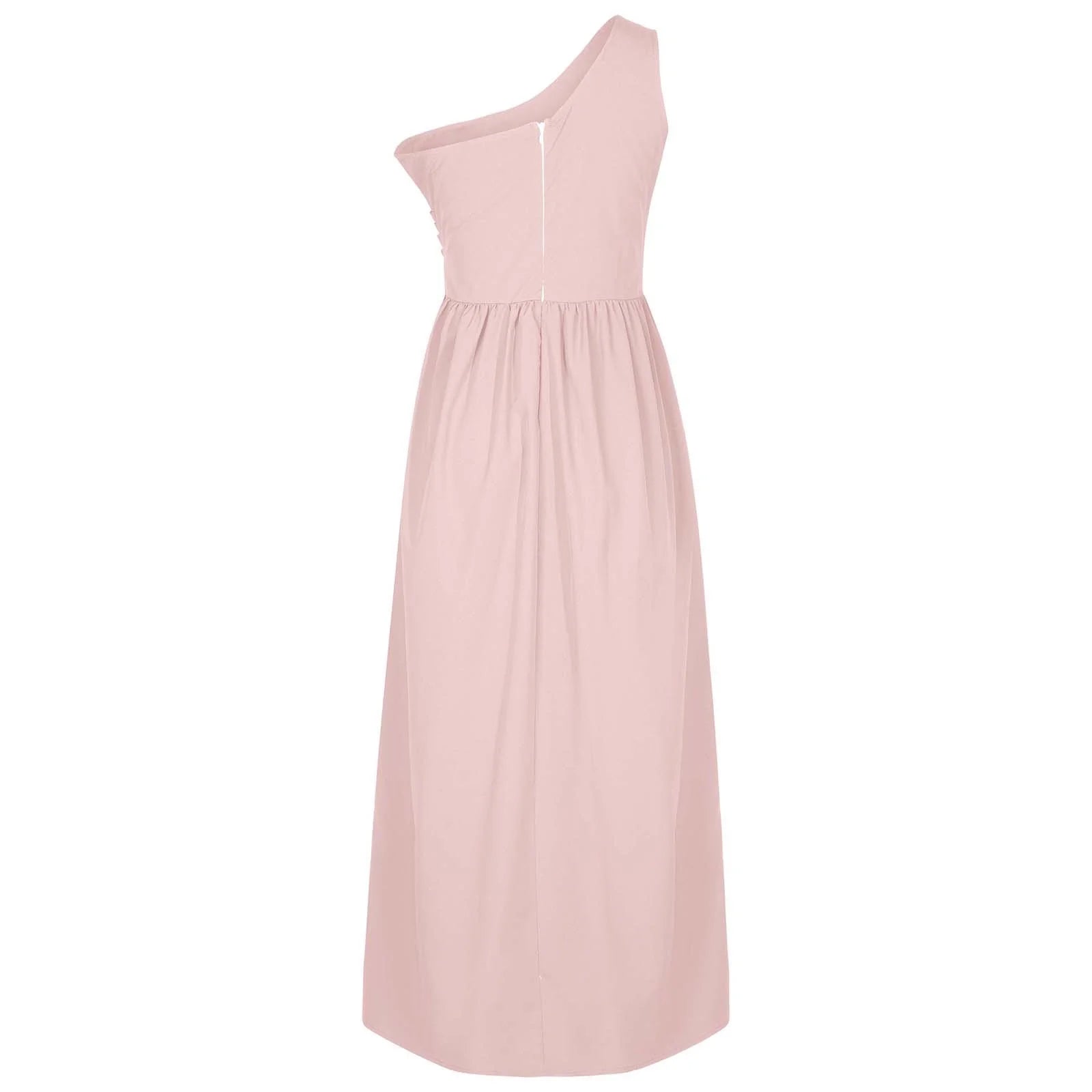 50% off Clear!  plus Size Women'S Summer Dresses Clearance, Sleeveless One Shoulder Smocking Sexy Long Party Club Dresses
