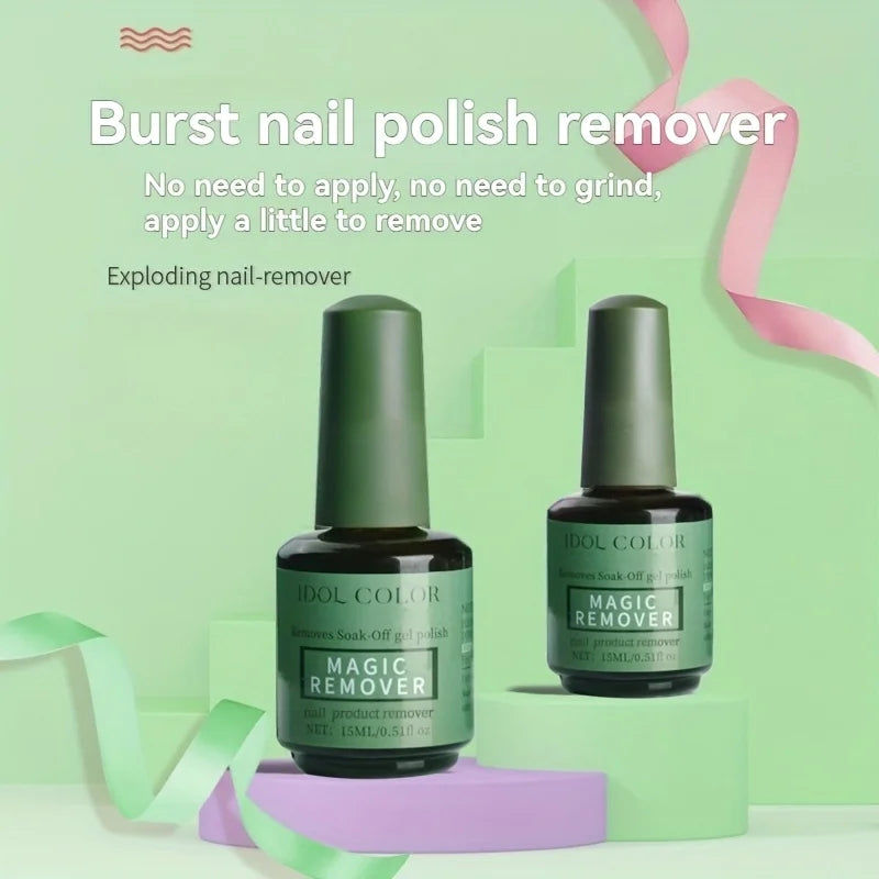 Fast-Acting Gel Nail Polish Remover, 0.51Fl.Oz (15Ml) - Quick UV Polish Removal in 2-3 Minutes,