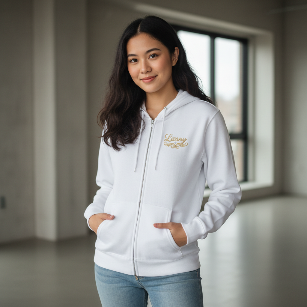 She Vibess by Lanny – Signature Zip Hoodie Designed with women in mind, this premium full-zip hoodie blends softness, comfort, and effortless style. The relaxed fit drapes comfortably while still-