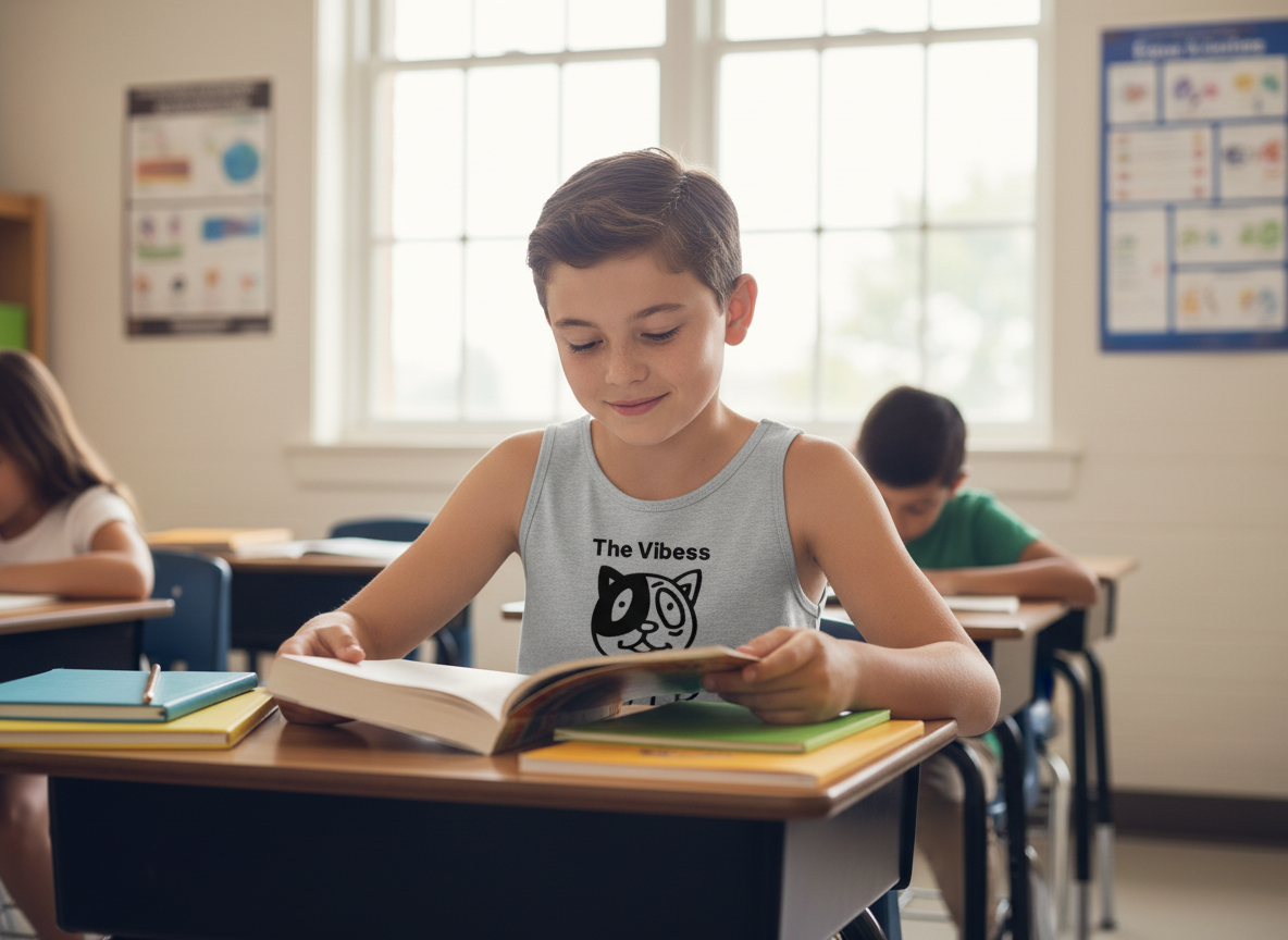 Camiseta de tirantes para niñas y niños Vibess Cat™ diseñada por Lanny