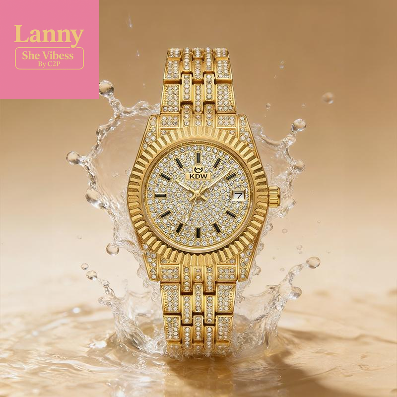 【Christmas Gift】Ladies' Watch Luxury Full Diamond Bangle Watch – 30M Waterproof, Versatile & Practical, Timeless Classic Design, Comes with Matching Bracelet | Perfect Christmas Gift Option