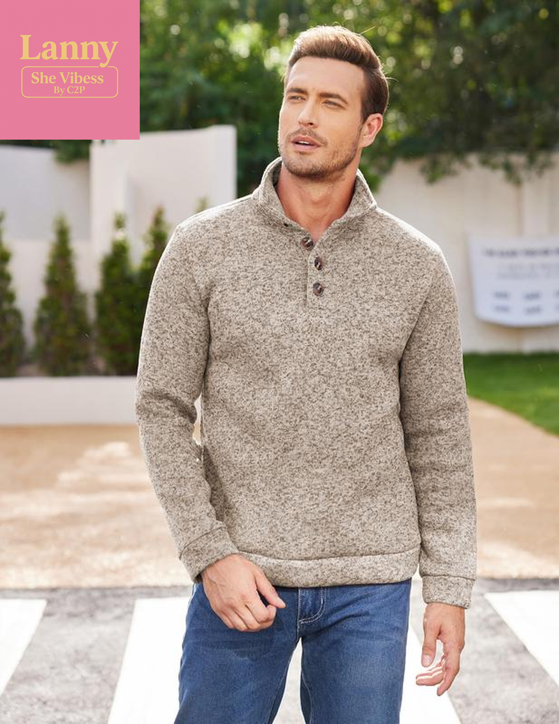 COOFANDY Men'S Casual Slim Fit Pullover Sweater Knitted Thermal Sweatshirt