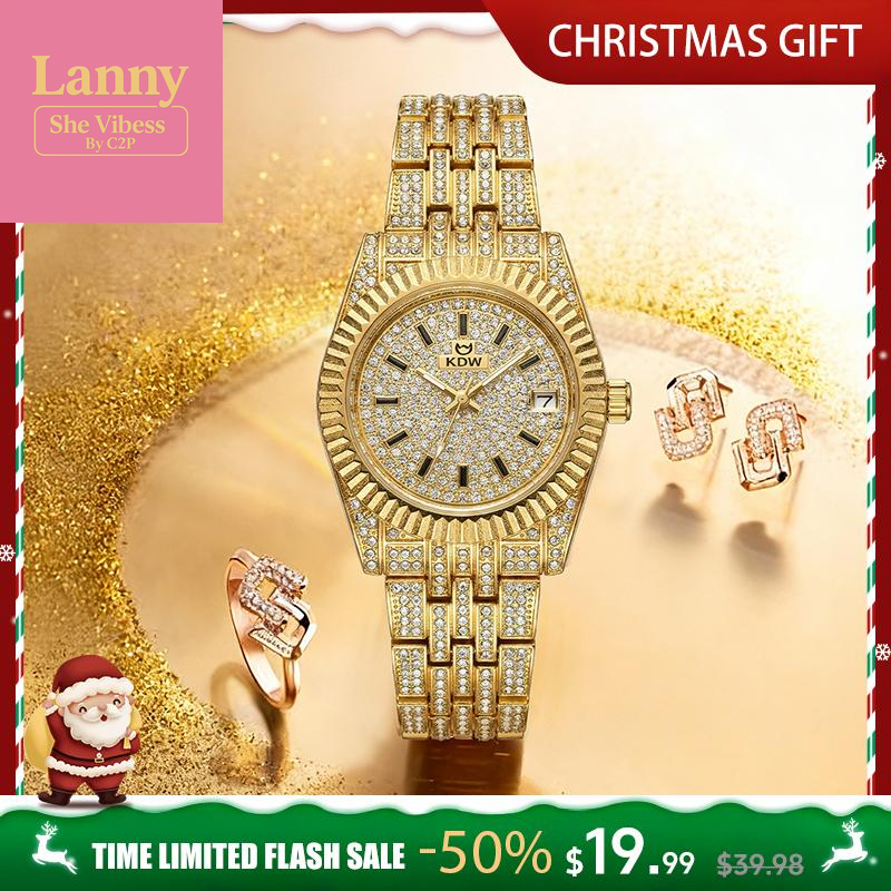 【Christmas Gift】Ladies' Watch Luxury Full Diamond Bangle Watch – 30M Waterproof, Versatile & Practical, Timeless Classic Design, Comes with Matching Bracelet | Perfect Christmas Gift Option