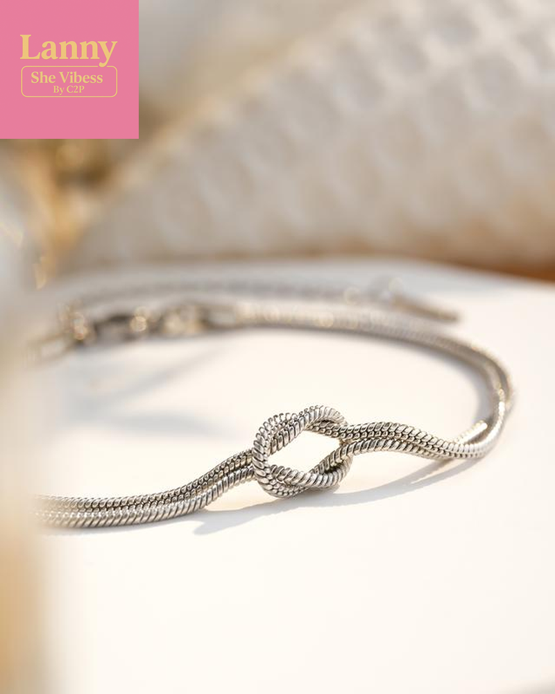 Love Knot Friendship Bracelets 316L Stainless Steel Best Friend Birthday Mothers Day Christmas Jewelry Gifts for Women BFF Bestie, Inspirational Message Card Gift