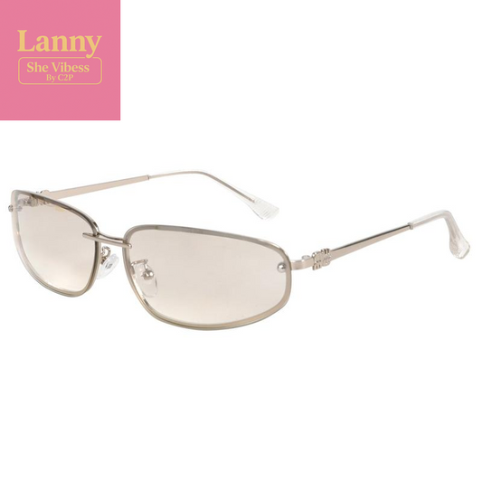 Oval Frameless Y2K Luxury Sunglasses High-End Styling Punk Design for Women Outdoor Retro Personality Shades Unisex Trendy and Stylish