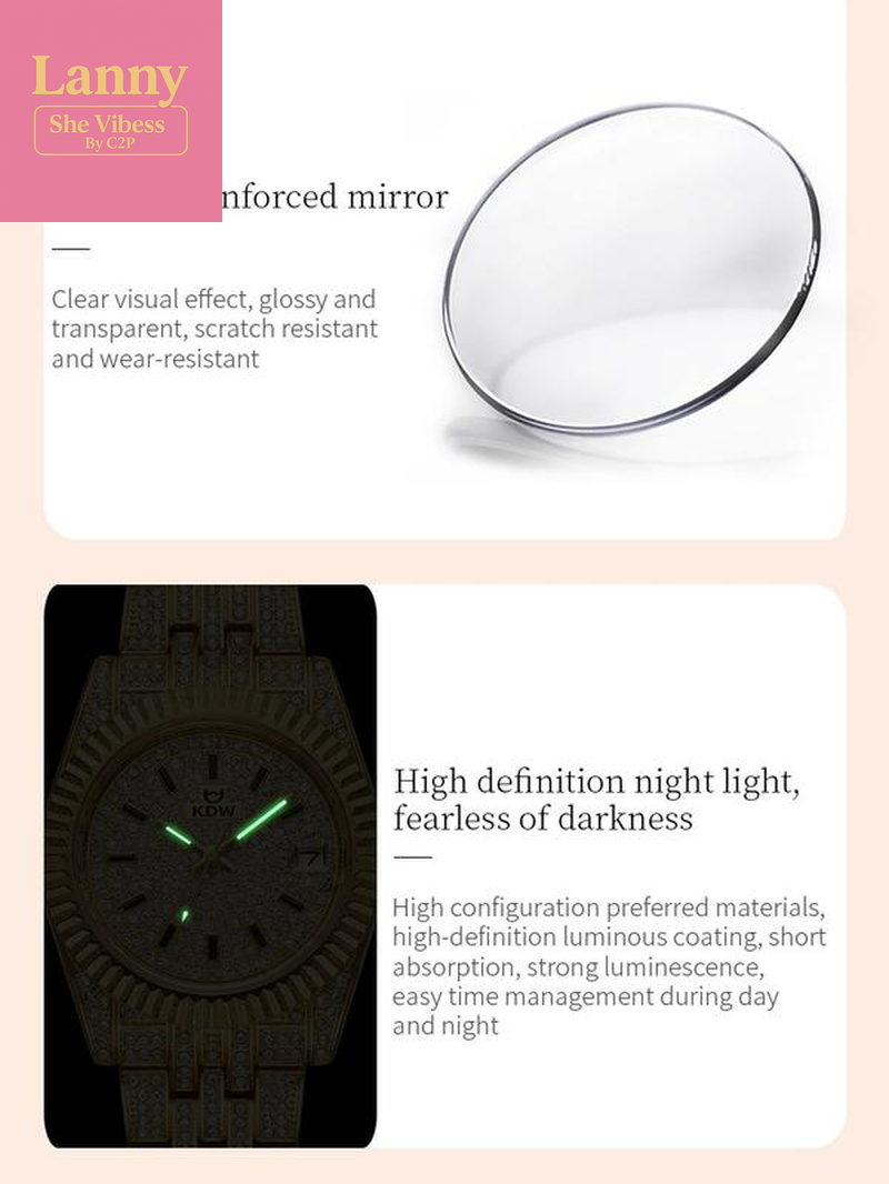 【Christmas Gift】Ladies' Watch Luxury Full Diamond Bangle Watch – 30M Waterproof, Versatile & Practical, Timeless Classic Design, Comes with Matching Bracelet | Perfect Christmas Gift Option