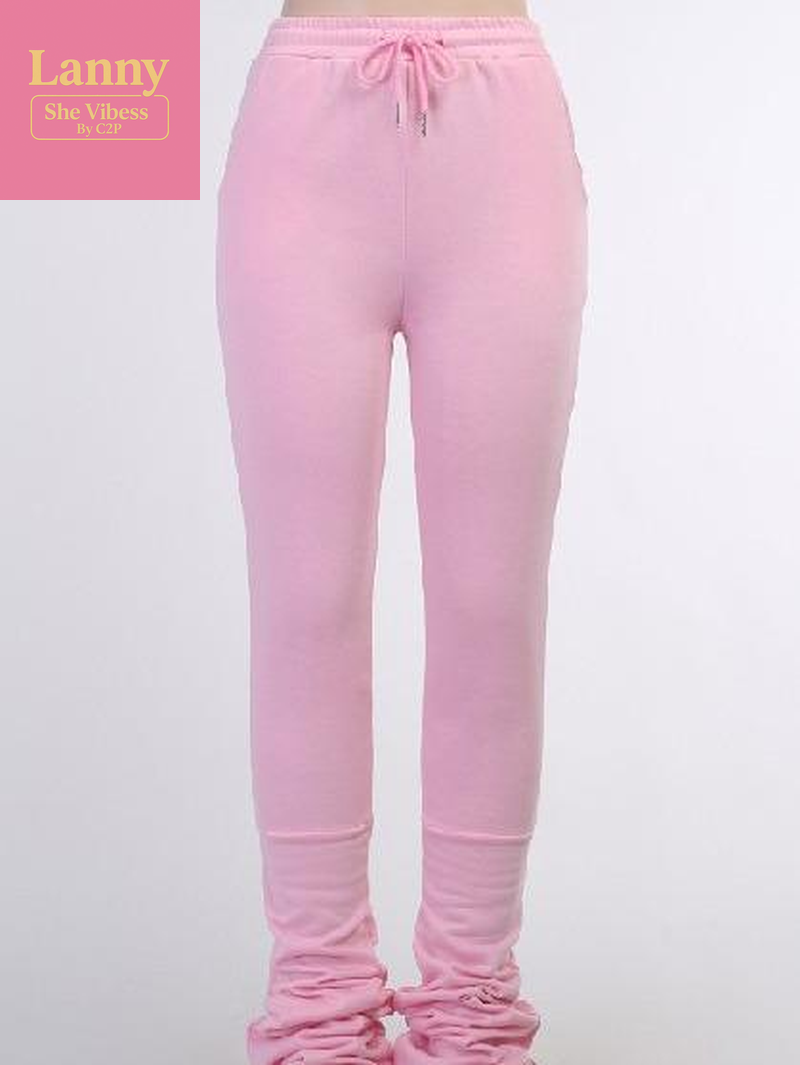 Solid Color Extra Long Ruched Bottom Tight Casual Pant Legging Comfort Womenswear Fabric Spandex Warm Pants Trendy Trouser