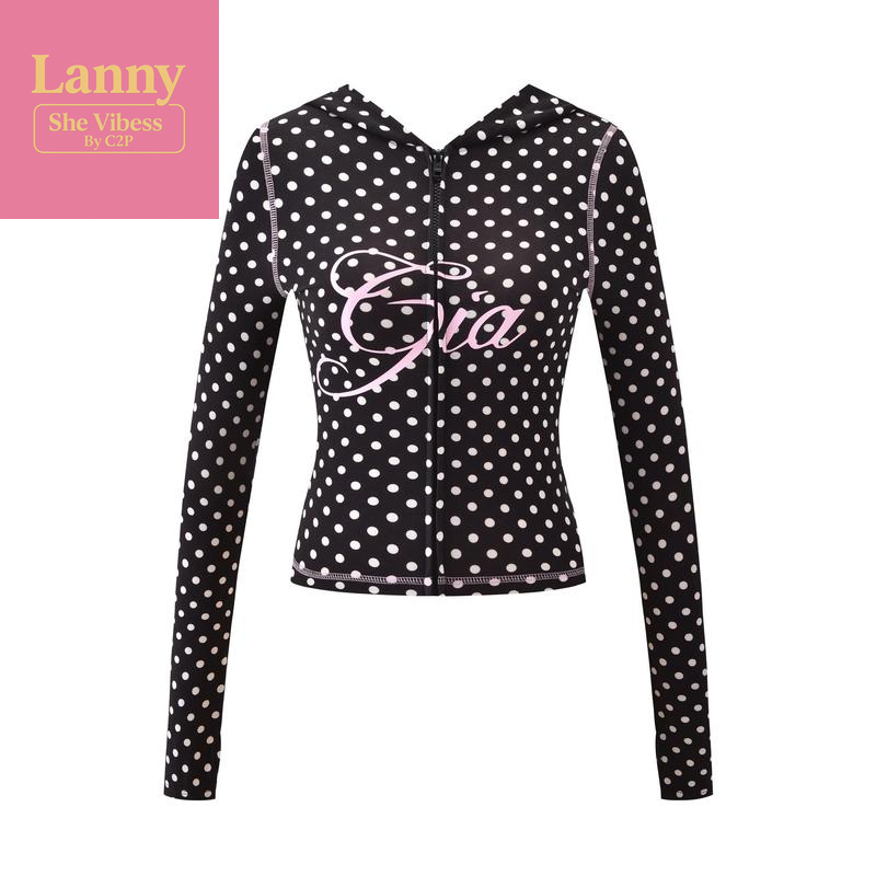 BLARE HOODIE - BLACK POLKA DOT
