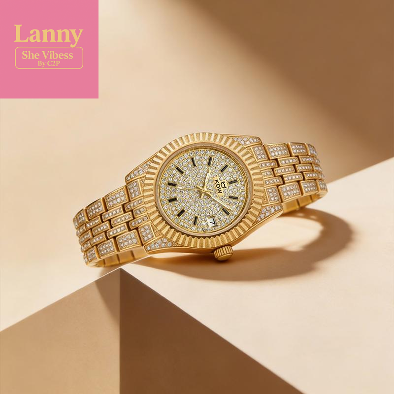 【Christmas Gift】Ladies' Watch Luxury Full Diamond Bangle Watch – 30M Waterproof, Versatile & Practical, Timeless Classic Design, Comes with Matching Bracelet | Perfect Christmas Gift Option
