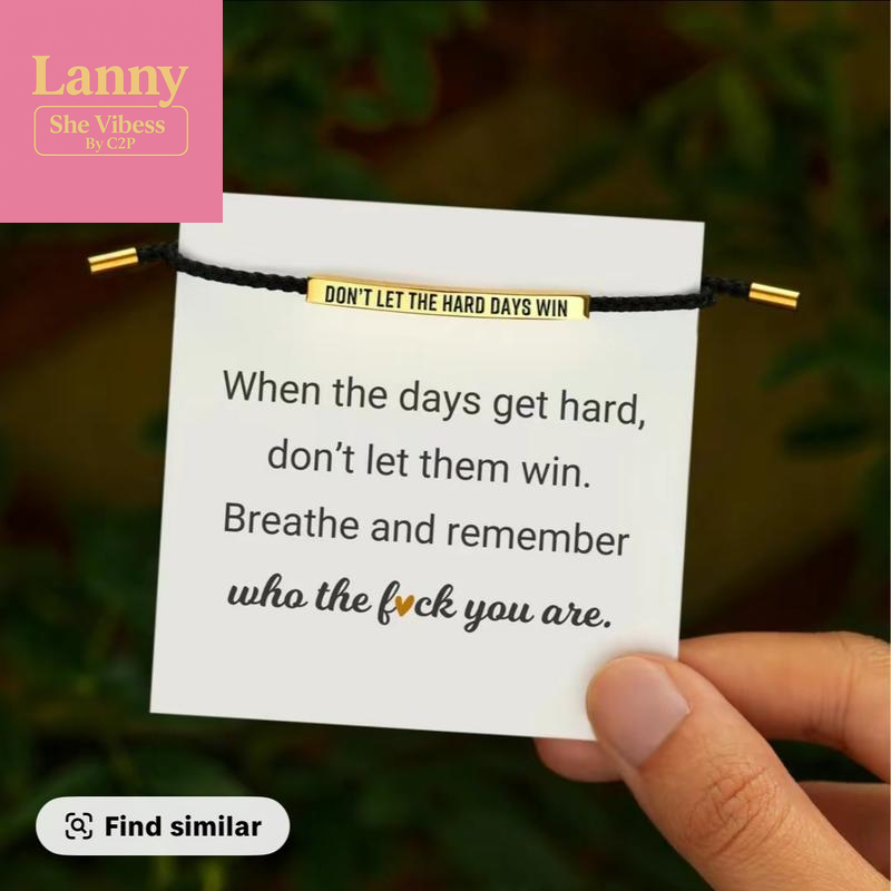 Don'T Let the Hard Days Win Inspire Bracelet Stainless Steel 18K Gold Plated Braided Design with Engraved Message Adjustable up to 10 Motivational Accessory - Inspiring Inspirational Jewelry