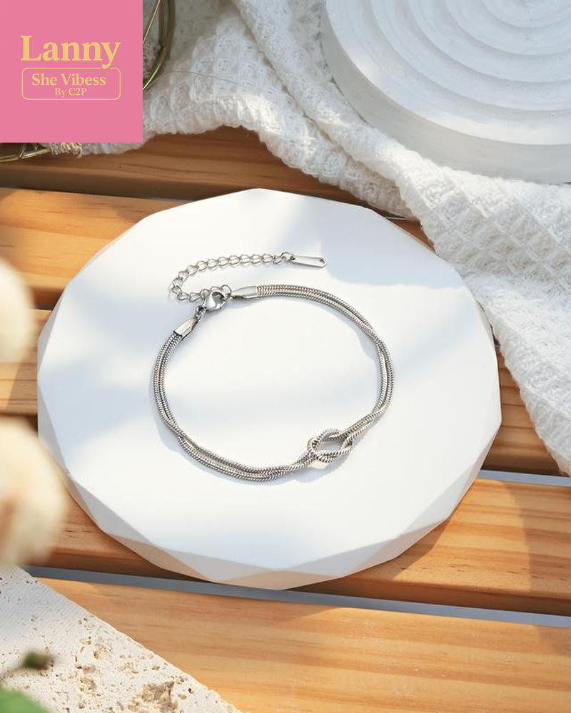 Love Knot Friendship Bracelets 316L Stainless Steel Best Friend Birthday Mothers Day Christmas Jewelry Gifts for Women BFF Bestie, Inspirational Message Card Gift