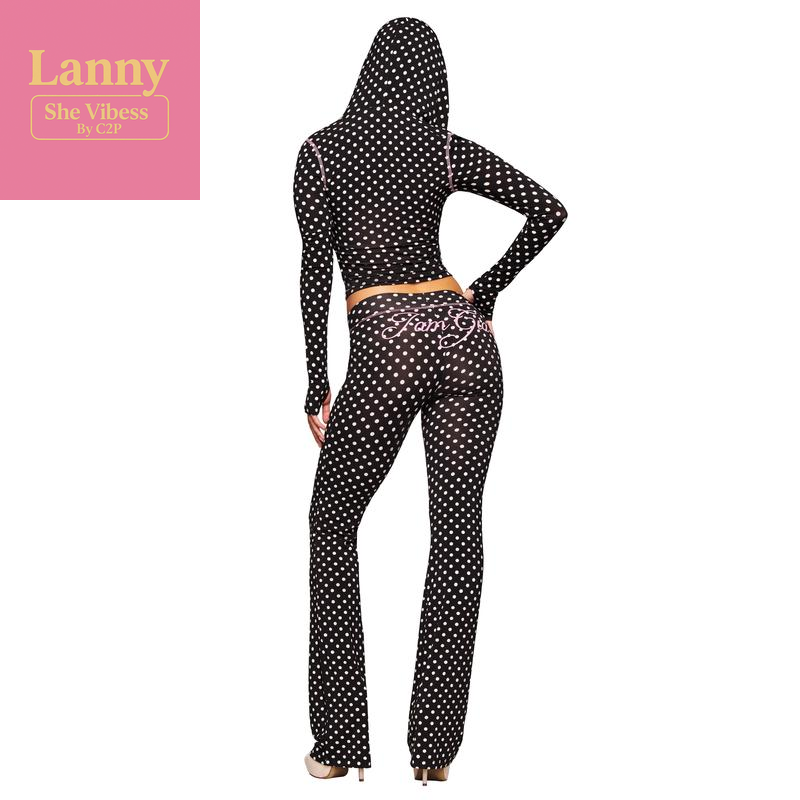 BLARE HOODIE - BLACK POLKA DOT