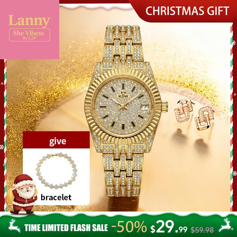 【Christmas Gift】Ladies' Watch Luxury Full Diamond Bangle Watch – 30M Waterproof, Versatile & Practical, Timeless Classic Design, Comes with Matching Bracelet | Perfect Christmas Gift Option