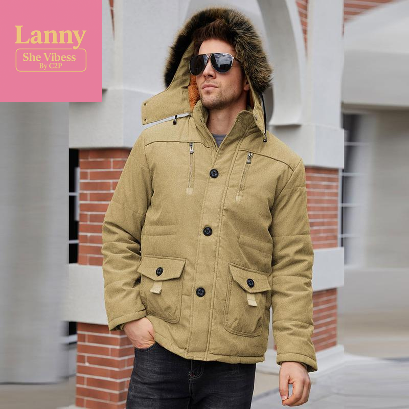 Kingapril Men'S Thicken Warm Winter Coat Mountain Ski Snowboard Jacket Hooded Parkas Fur Menswear