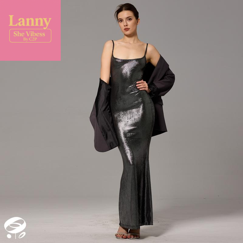 Maxi Shining Black Bodycon Sexy Dress for Women, Formal Long Sun Dresses Regular & plus Size Dressy, Sparkling Curvy Outfits Basic Birthday Womenswear