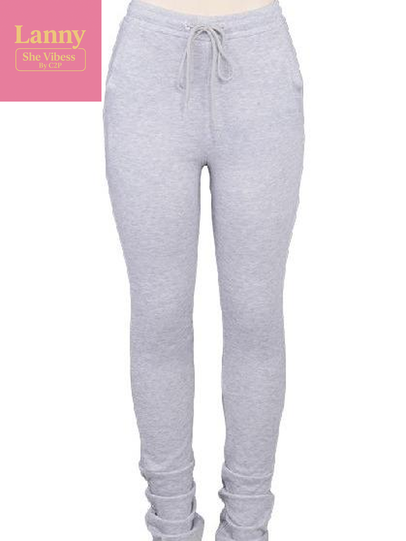 Solid Color Extra Long Ruched Bottom Tight Casual Pant Legging Comfort Womenswear Fabric Spandex Warm Pants Trendy Trouser