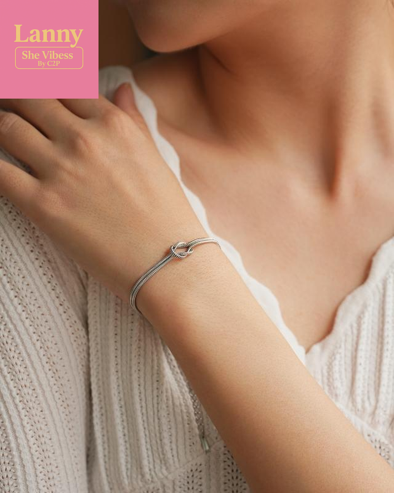 Love Knot Friendship Bracelets 316L Stainless Steel Best Friend Birthday Mothers Day Christmas Jewelry Gifts for Women BFF Bestie, Inspirational Message Card Gift