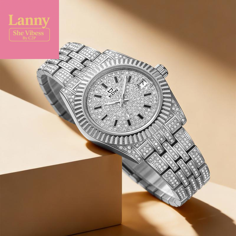 【Christmas Gift】Ladies' Watch Luxury Full Diamond Bangle Watch – 30M Waterproof, Versatile & Practical, Timeless Classic Design, Comes with Matching Bracelet | Perfect Christmas Gift Option