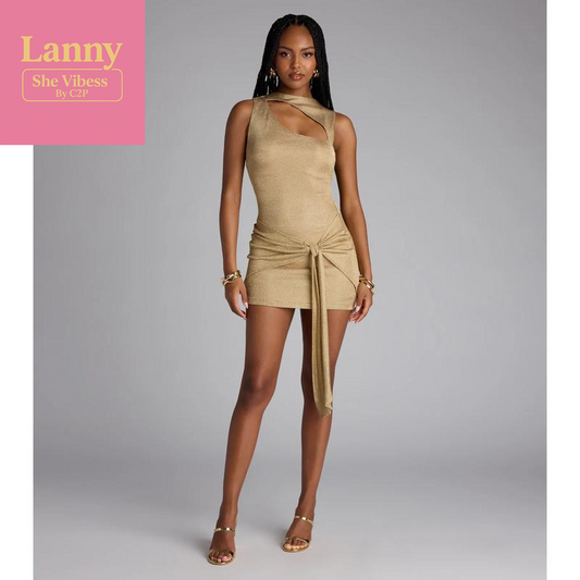 Wrap Star Cutout Mini Dress