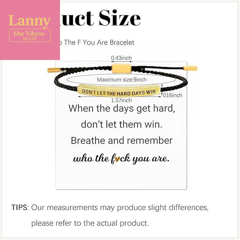 Don'T Let the Hard Days Win Inspire Bracelet Stainless Steel 18K Gold Plated Braided Design with Engraved Message Adjustable up to 10 Motivational Accessory - Inspiring Inspirational Jewelry