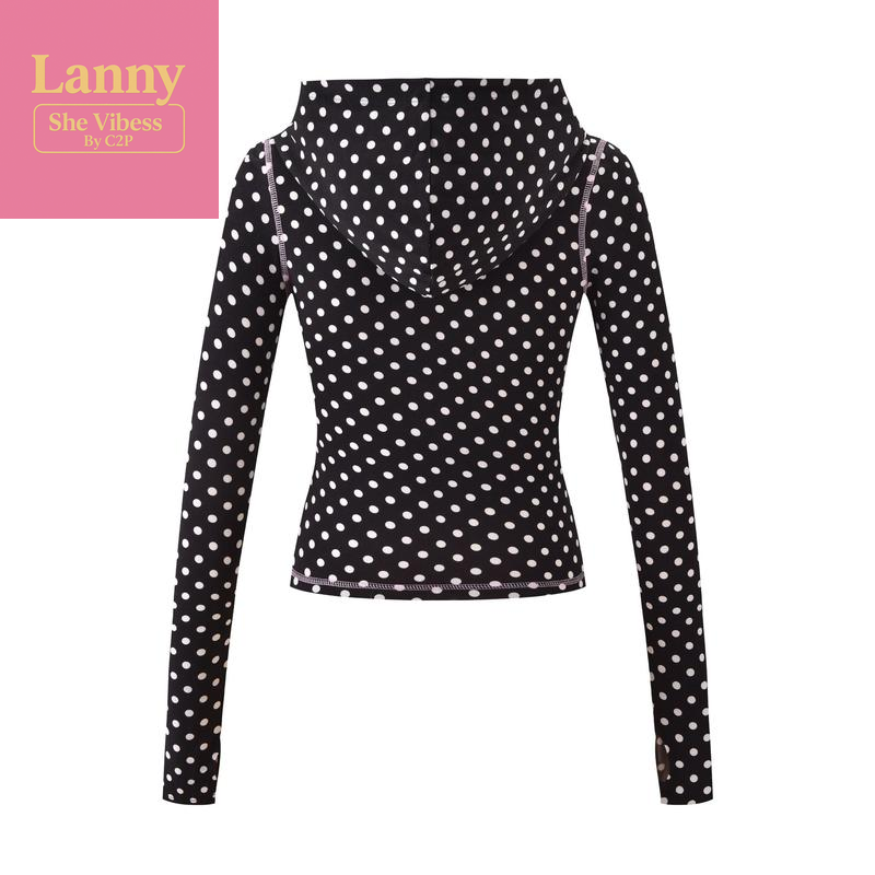 BLARE HOODIE - BLACK POLKA DOT