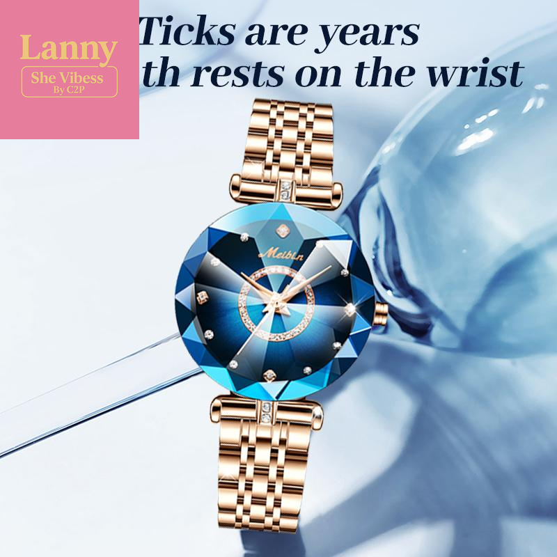 Luxury Sapphire-Toned Quartz Watch - Wealth round Dial Analog Watch | Stainless Steel Strap & Butterfly Clasp, Waterproof, Swiss-Grade Craft | Fuses European Elegance, Fashion & Practicality | Comes with Gift Box Set