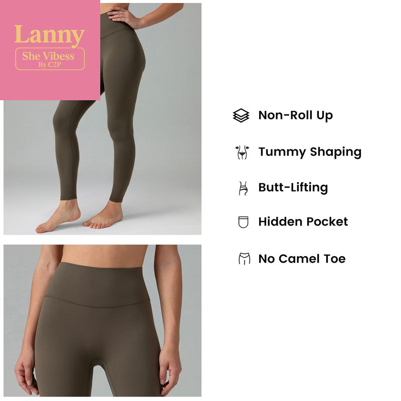Colorfulkoala Dreamlux No Front Seam Leggings for Women Seamless High Waisted Buttery Soft Yoga Pants with Inner Pocket Tummy Control Sporty Stylish Activewear