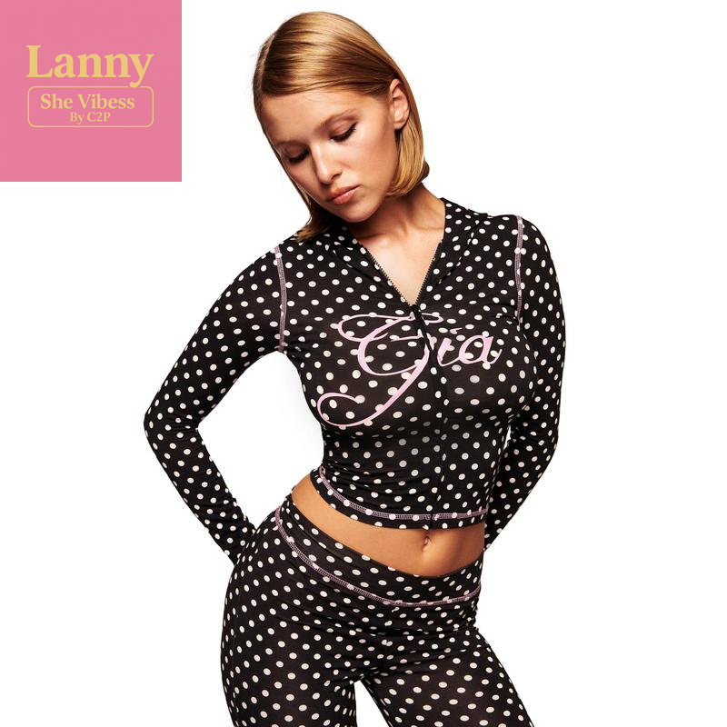 BLARE HOODIE - BLACK POLKA DOT