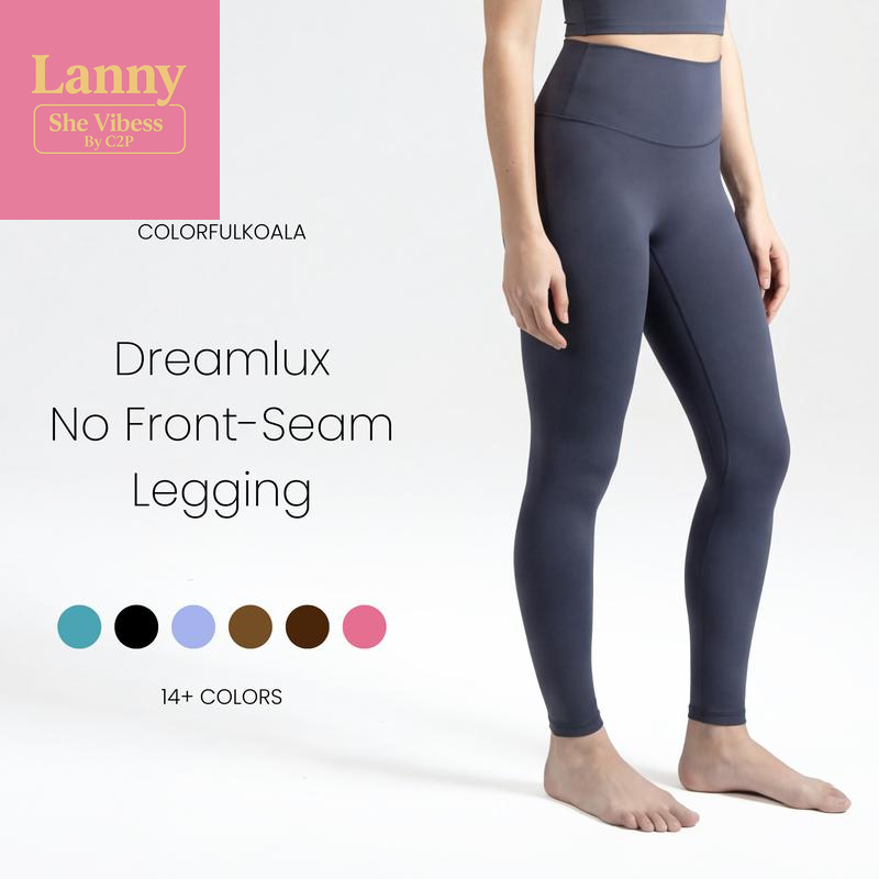 Colorfulkoala Dreamlux No Front Seam Leggings for Women Seamless High Waisted Buttery Soft Yoga Pants with Inner Pocket Tummy Control Sporty Stylish Activewear