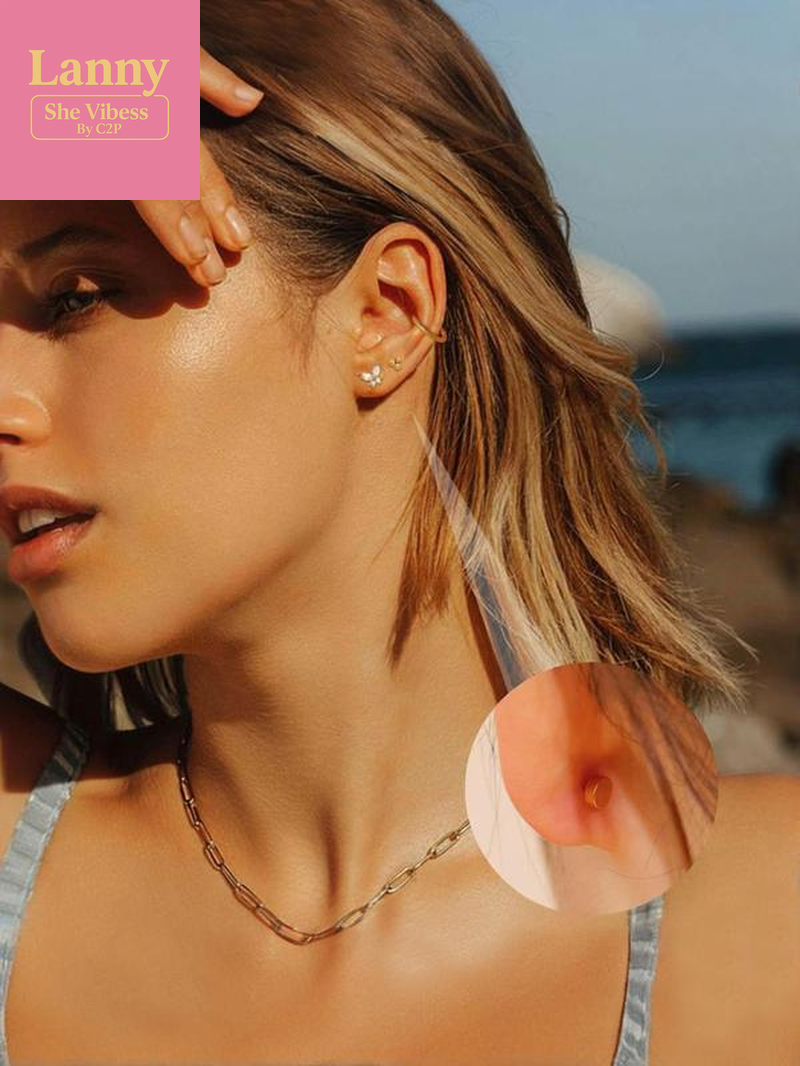 12 Pairs Hypoallergenic Earrings for Sensitive Ears 14K Gold Plated Stainless Steel Flat Back Stud & Hoop Set - Cartilage, Helix, Multiple Piercing Jewelry Gift for Women Men (Christmas Gift🎄) Studs Earrings